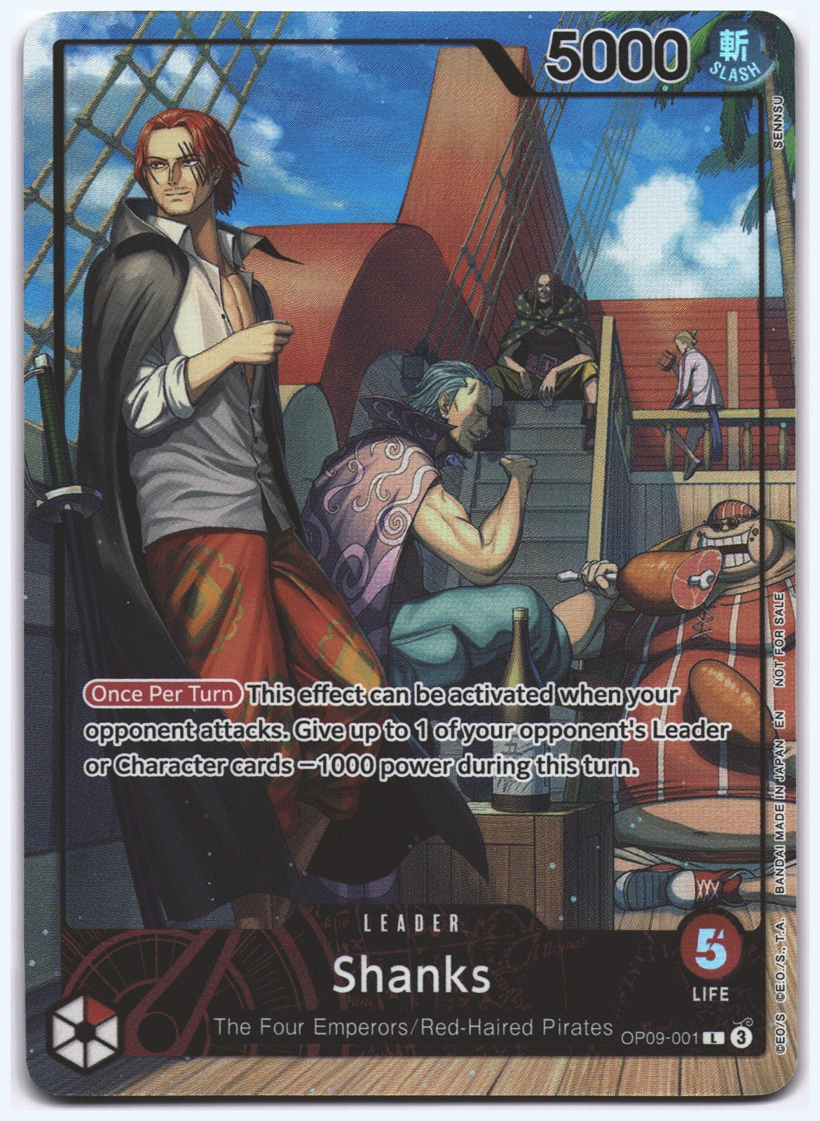 Shanks (2025 PSA Magazine Promo) L One Piece Promotion Cards OP09-001 NM