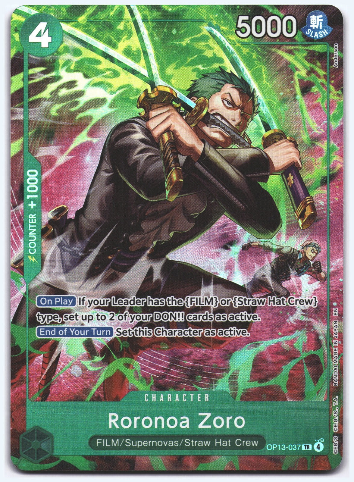 Roronoa Zoro () TR Adventure on Kami's Island OP13-037 NM