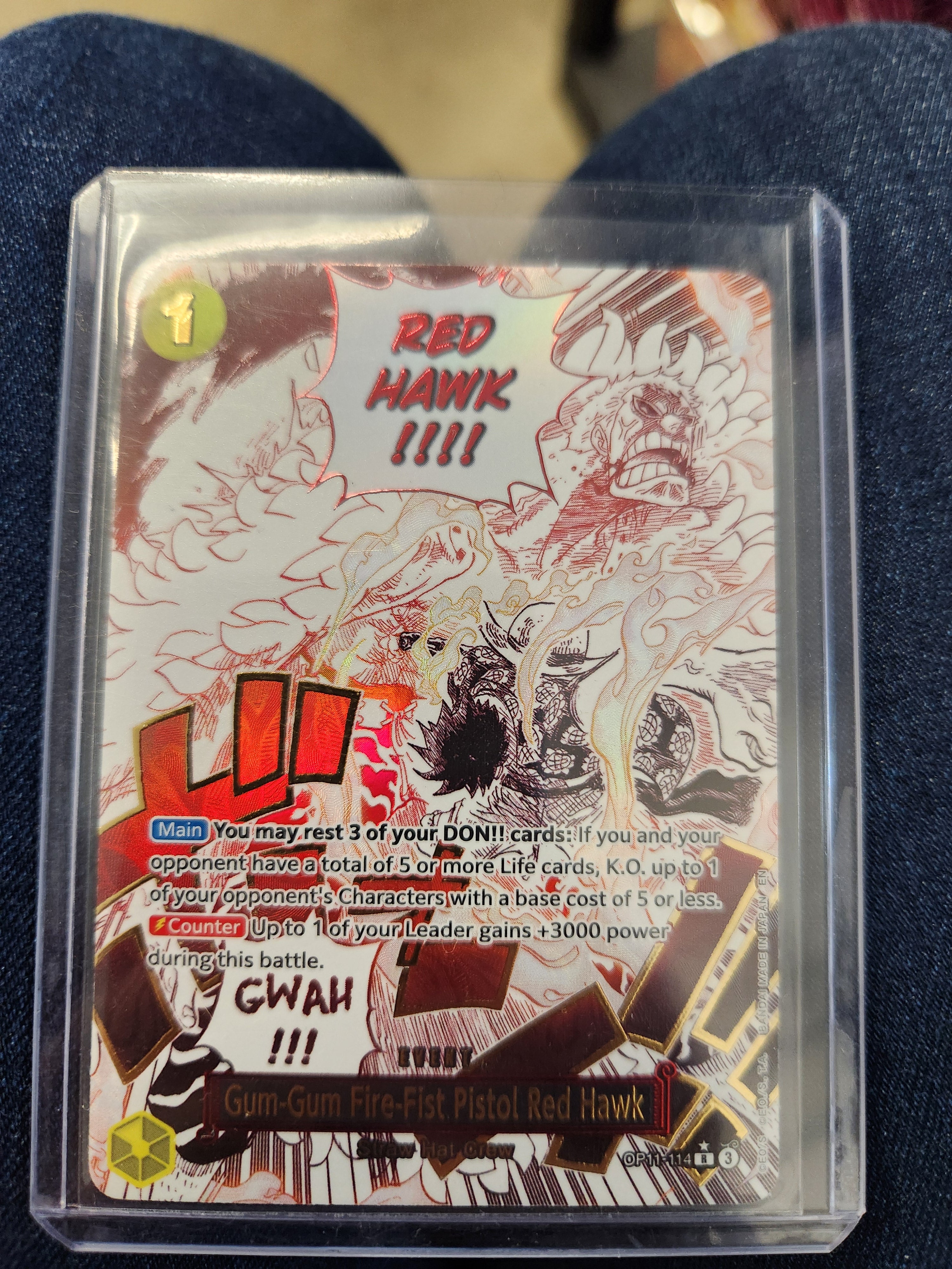 Gum-Gum Fire-Fist Pistol Red Hawk (Alternate Art) - A Fist of Divine Speed OP11-114 (OP11)