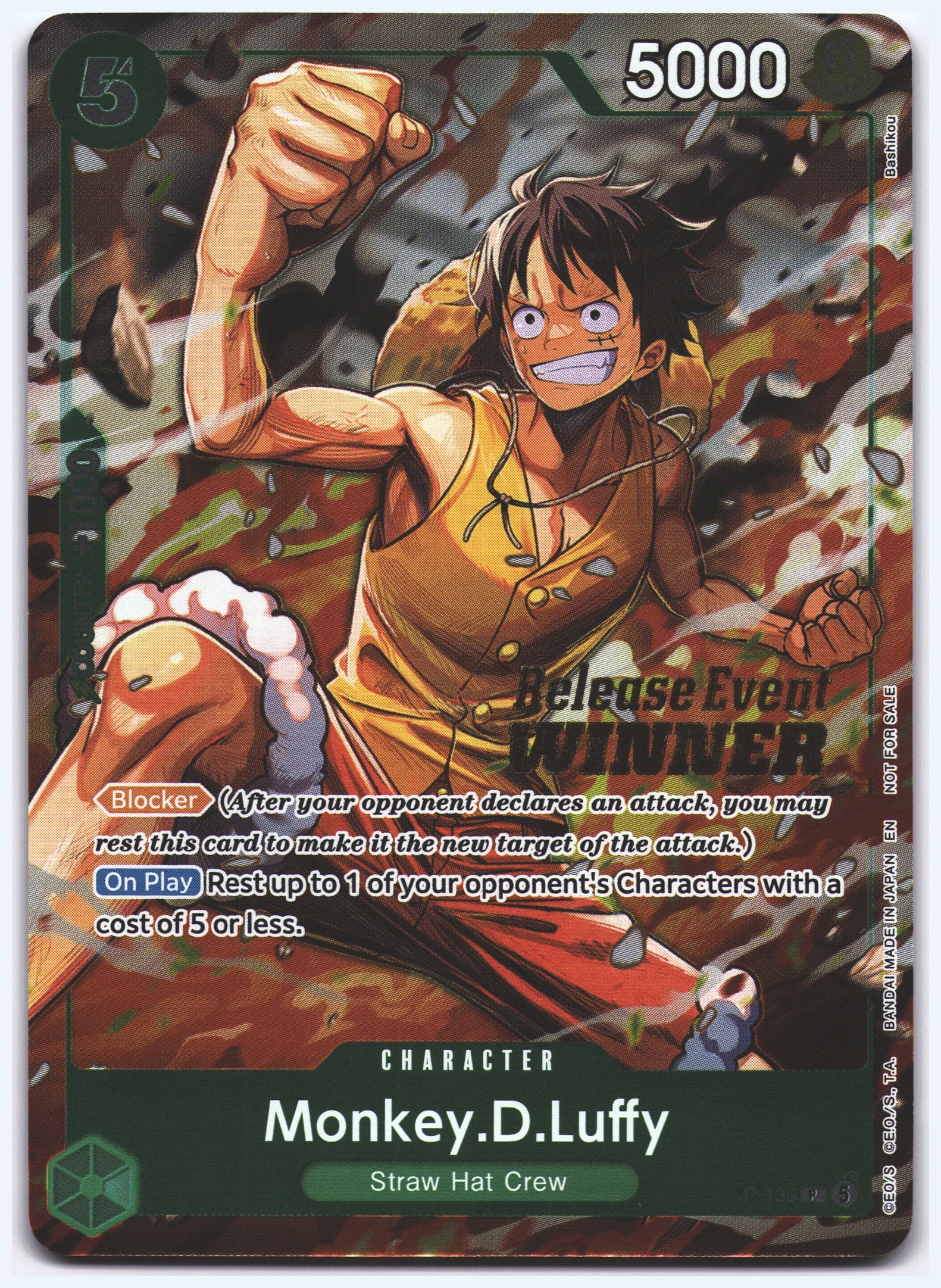 Monkey.D.Luffy (OP16 Release Event Winner) P-135 One Piece Promotion Cards Foil